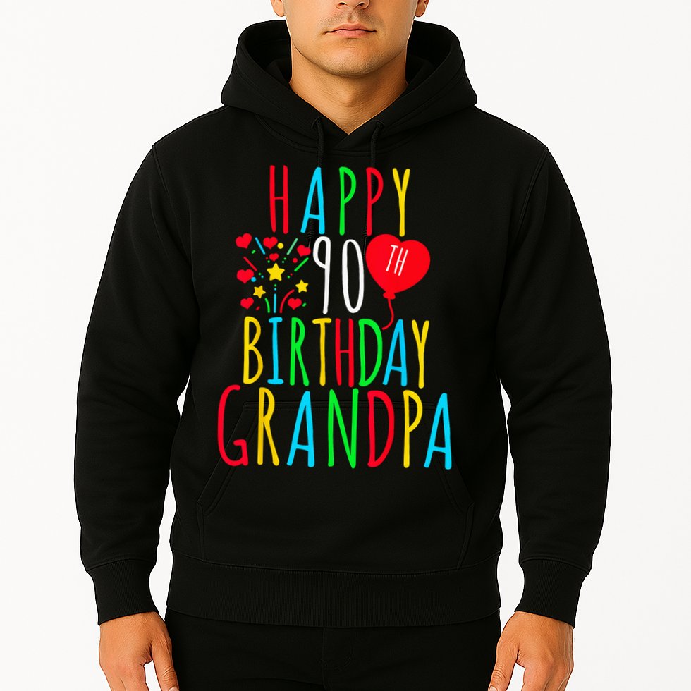 Happy 90th Birthday Grandpa Birthday 90 Years Old Grandpa Hoodie
