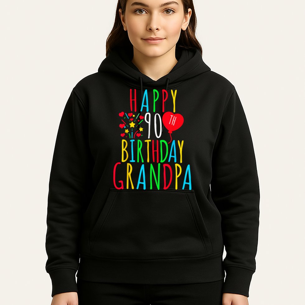 Happy 90th Birthday Grandpa Birthday 90 Years Old Grandpa Hoodie