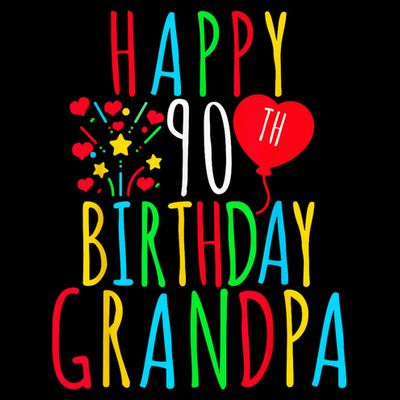 Happy 90th Birthday Grandpa Birthday 90 Years Old Grandpa T-Shirt