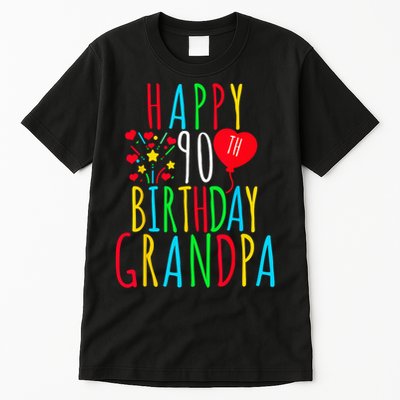 Happy 90th Birthday Grandpa Birthday 90 Years Old Grandpa Tall T-Shirt