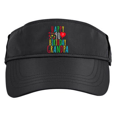 Happy 90th Birthday Grandpa Birthday 90 Years Old Grandpa Adult Drive Performance Visor