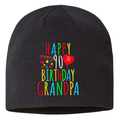Happy 90th Birthday Grandpa Birthday 90 Years Old Grandpa Sustainable Beanie