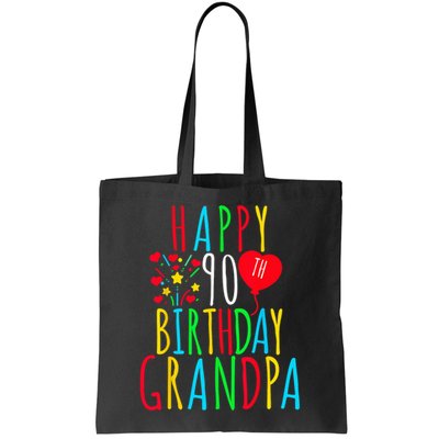Happy 90th Birthday Grandpa Birthday 90 Years Old Grandpa Bag
