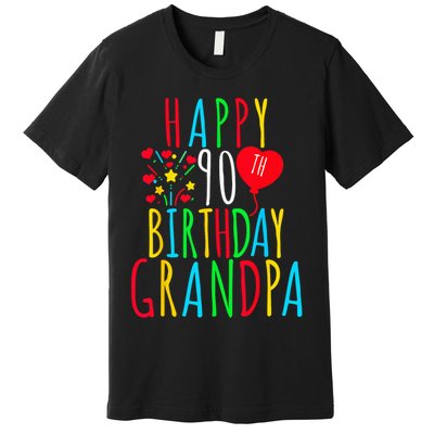 Happy 90th Birthday Grandpa Birthday 90 Years Old Grandpa Premium T-Shirt