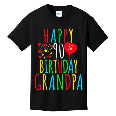 Happy 90th Birthday Grandpa Birthday 90 Years Old Grandpa Kids T-Shirt