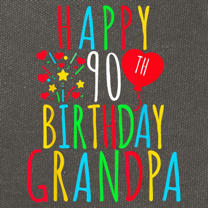 Happy 90th Birthday Grandpa Birthday 90 Years Old Grandpa Cotton Canvas Backpack