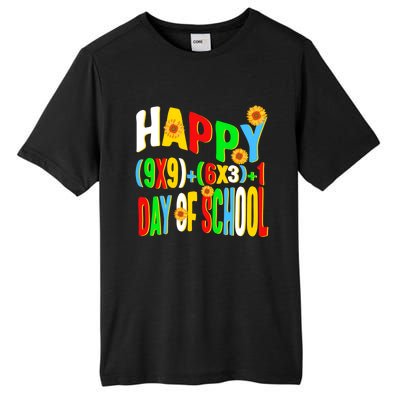 Happy (9x9)+(6x3)+1 Day Of School 100 Math Teacher Equation Great Gift Tall Fusion ChromaSoft Performance T-Shirt