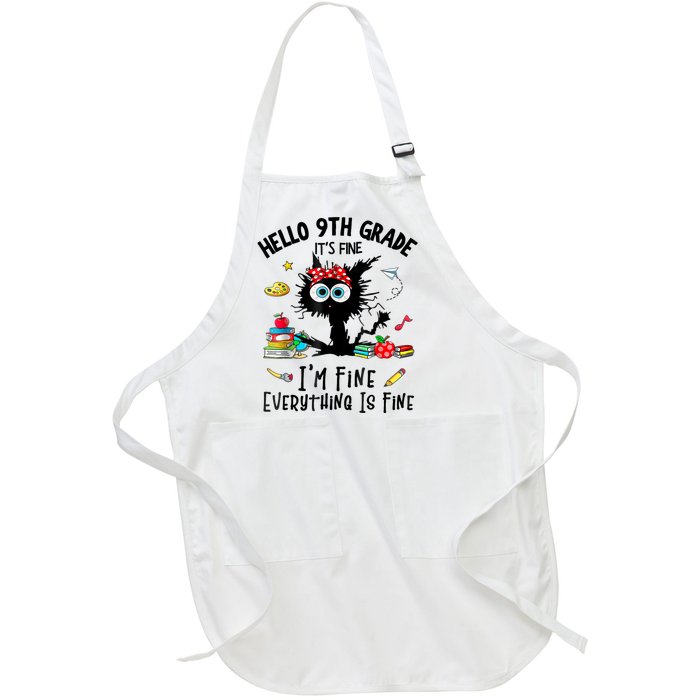 Hello 9th Grade TS.hirt Funny Ninth 9Grade Back To School Full-Length Apron With Pockets