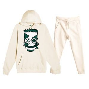 Hiphop 90s Streetwear Matching Oxidized Green 4s Premium Hooded Sweatsuit Set