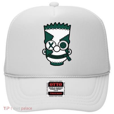 Hiphop 90s Streetwear Matching Oxidized Green 4s High Crown Mesh Back Trucker Hat