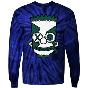 Hiphop 90s Streetwear Matching Oxidized Green 4s Tie-Dye Long Sleeve Shirt