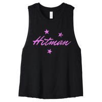 Hitman 90S Wrestling Fanatic Nostalgia Hart Vintage Graphic Women's Racerback Cropped Tank