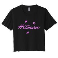 Hitman 90S Wrestling Fanatic Nostalgia Hart Vintage Graphic Women's Crop Top Tee