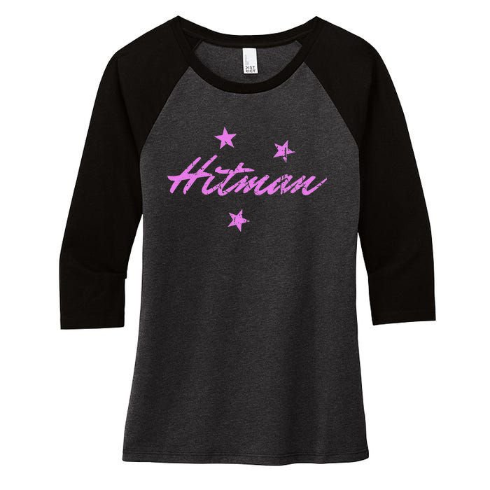 Hitman 90S Wrestling Fanatic Nostalgia Hart Vintage Graphic Women's Tri-Blend 3/4-Sleeve Raglan Shirt