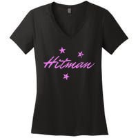 Hitman 90S Wrestling Fanatic Nostalgia Hart Vintage Graphic Women's V-Neck T-Shirt