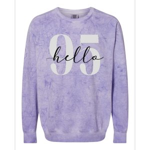 Hello 95 Years Birthday Bold Statement Colorblast Crewneck Sweatshirt