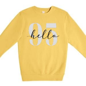 Hello 95 Years Birthday Bold Statement Premium Crewneck Sweatshirt