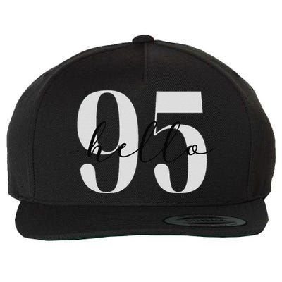 Hello 95 Years Birthday Bold Statement Wool Snapback Cap