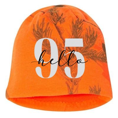 Hello 95 Years Birthday Bold Statement Kati - Camo Knit Beanie