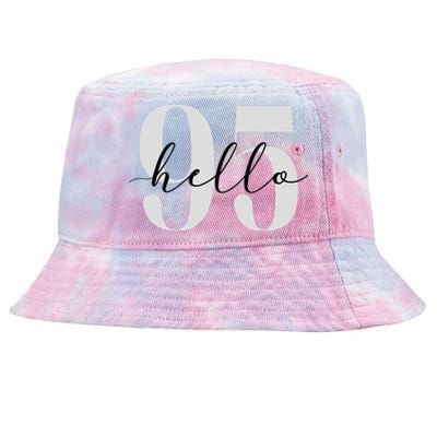 Hello 95 Years Birthday Bold Statement Tie-Dyed Bucket Hat