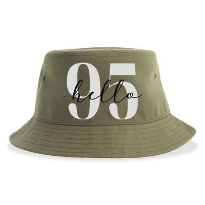 Hello 95 Years Birthday Bold Statement Sustainable Bucket Hat