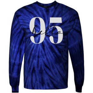 Hello 95 Years Birthday Bold Statement Tie-Dye Long Sleeve Shirt