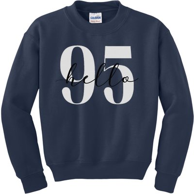 Hello 95 Years Birthday Bold Statement Kids Sweatshirt