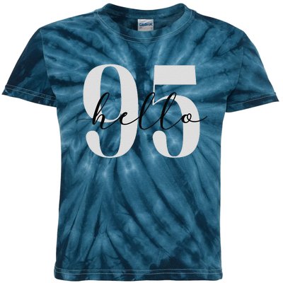 Hello 95 Years Birthday Bold Statement Kids Tie-Dye T-Shirt