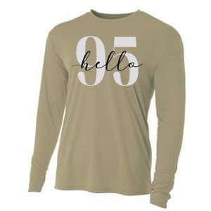 Hello 95 Years Birthday Bold Statement Cooling Performance Long Sleeve Crew