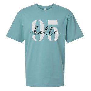 Hello 95 Years Birthday Bold Statement Sueded Cloud Jersey T-Shirt