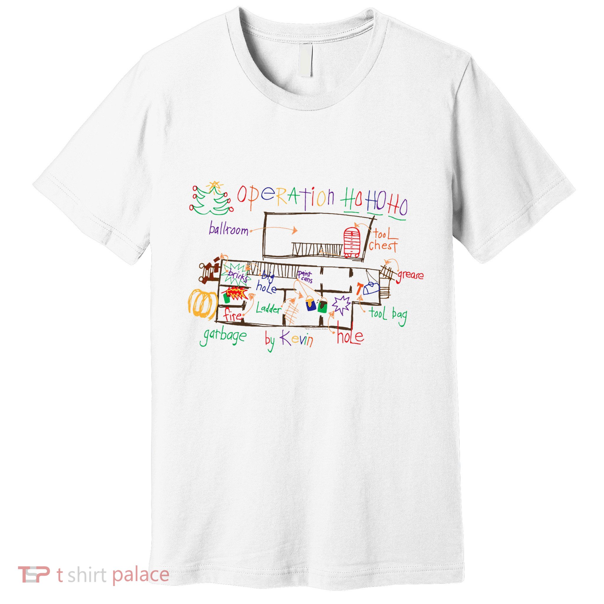 Home Alone 2 Christmas Kevin’S Drawing Operation Ho Ho Ho Premium T-Shirt