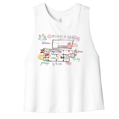 Home Alone 2 Christmas Kevin’S Drawing Operation Ho Ho Ho Women's Racerback Cropped Tank