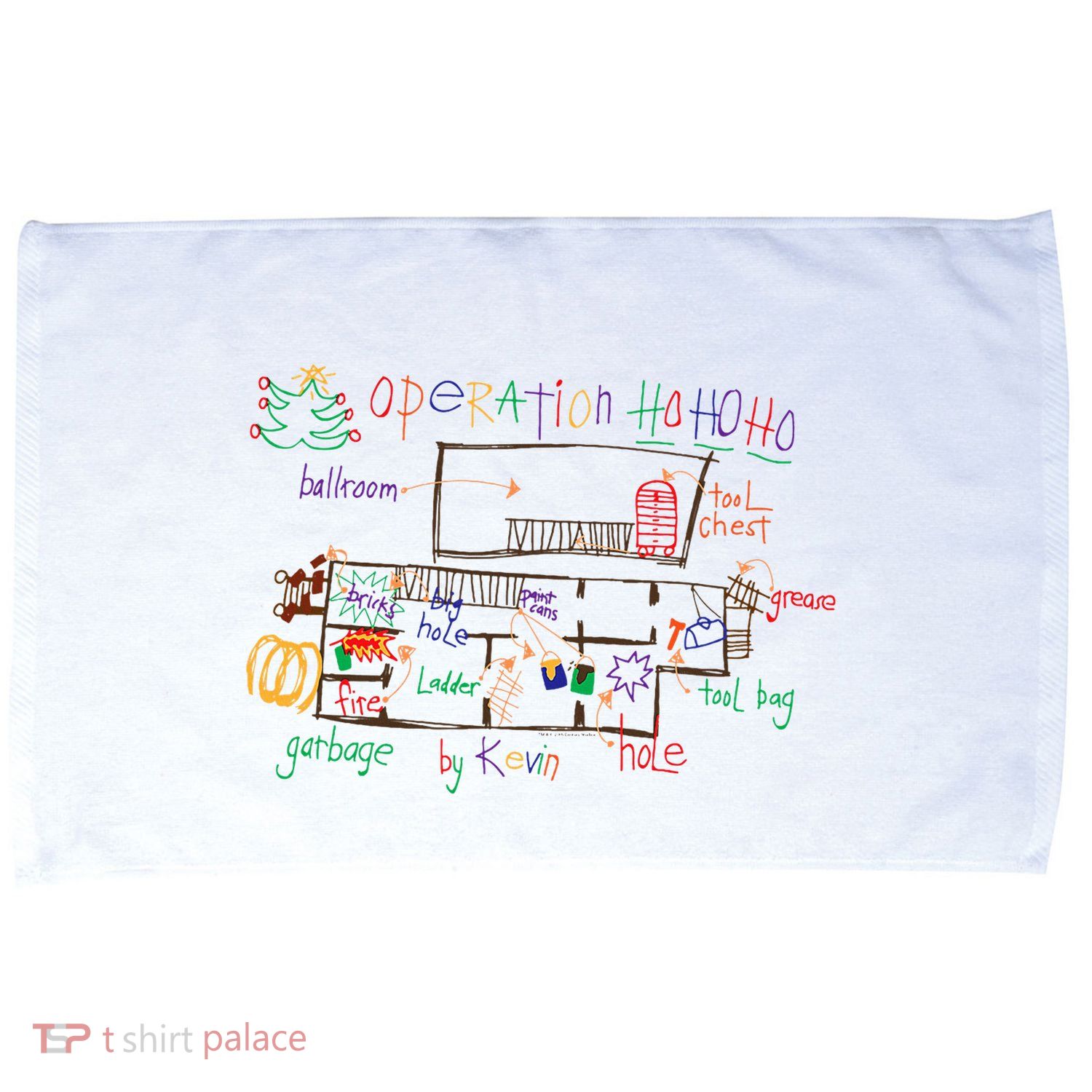 Home Alone 2 Christmas Kevin’S Drawing Operation Ho Ho Ho Microfiber Hand Towel