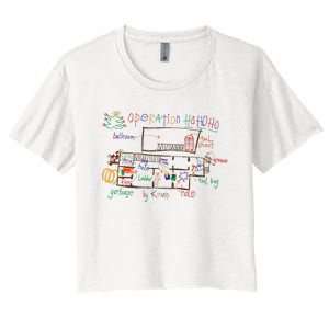 Home Alone 2 Christmas Kevin’S Drawing Operation Ho Ho Ho Women's Crop Top Tee