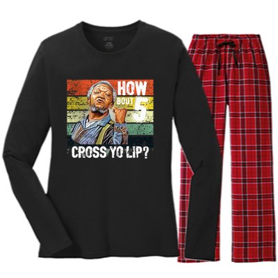 How About 5 Cross Yo Lips Son In Sanford City Women's Long Sleeve Flannel Pajama Set 