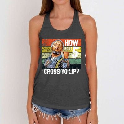 How About 5 Cross Yo Lips Son In Sanford City Women's Knotted Racerback Tank