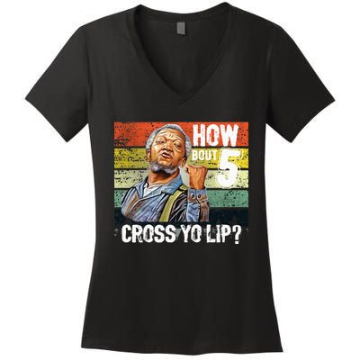 How About 5 Cross Yo Lips Son In Sanford City Women's V-Neck T-Shirt