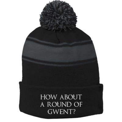 How About A Round Of Gwent Witcher 3 Wild Hunt Game Stripe Pom Pom Beanie