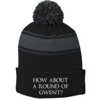 How About A Round Of Gwent Witcher 3 Wild Hunt Game Stripe Pom Pom Beanie