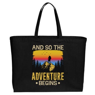 Hiking Adventures And So The Adventure Begins Cotton Canvas Jumbo Tote