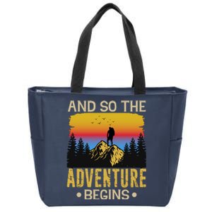 Hiking Adventures And So The Adventure Begins Zip Tote Bag