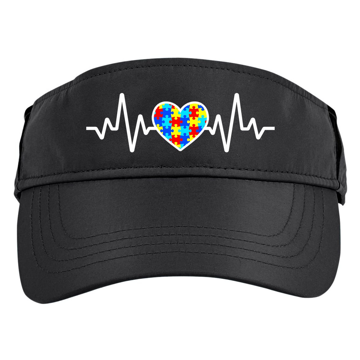Heartbeat Autism Awareness Heart Adult Drive Performance Visor