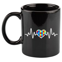 Heartbeat Autism Awareness Heart 11oz C Handle Ceramic Mug