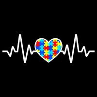 Heartbeat Autism Awareness Heart Drawstring Bag