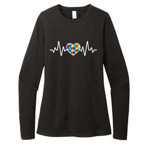 Heartbeat Autism Awareness Heart Womens CVC Long Sleeve Shirt