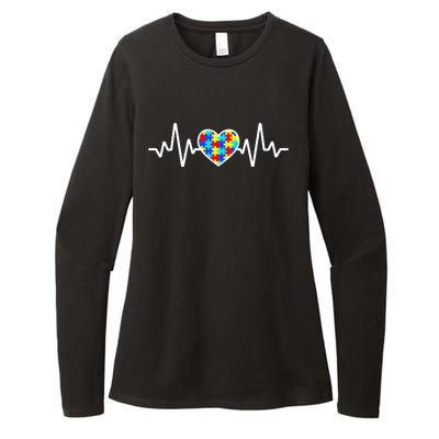 Heartbeat Autism Awareness Heart Womens CVC Long Sleeve Shirt