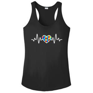 Heartbeat Autism Awareness Heart Ladies PosiCharge Competitor Racerback Tank