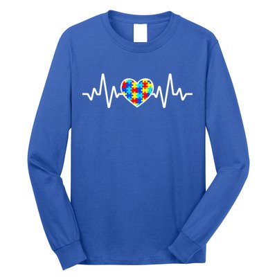 Heartbeat Autism Awareness Heart Long Sleeve Shirt