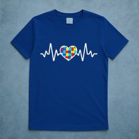 Heartbeat Autism Awareness Heart T-Shirt