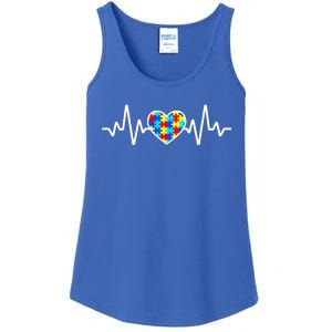 Heartbeat Autism Awareness Heart Ladies Essential Tank